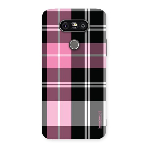 Pink Black Check Back Case for LG G5