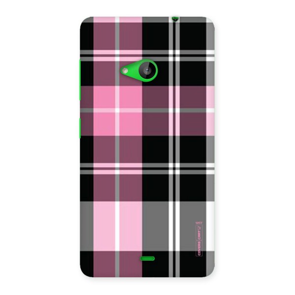 Pink Black Check Back Case for Lumia 535