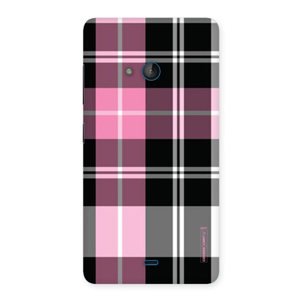Pink Black Check Back Case for Lumia 540