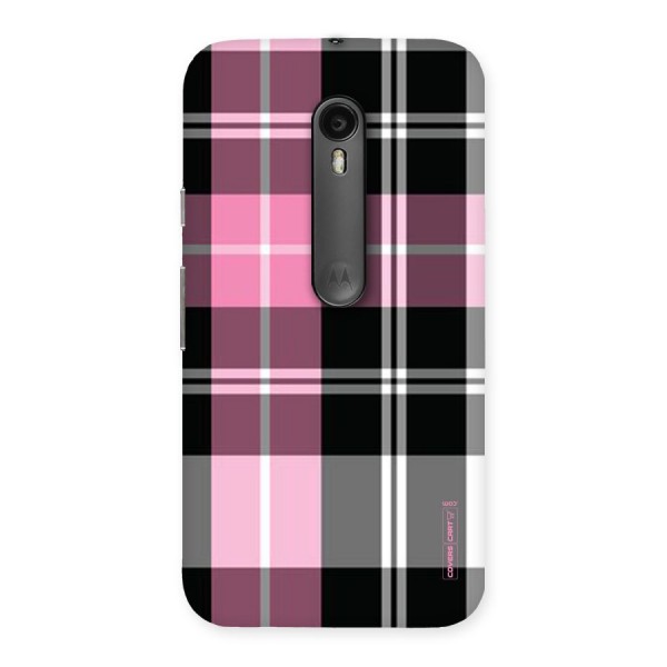 Pink Black Check Back Case for Moto G3