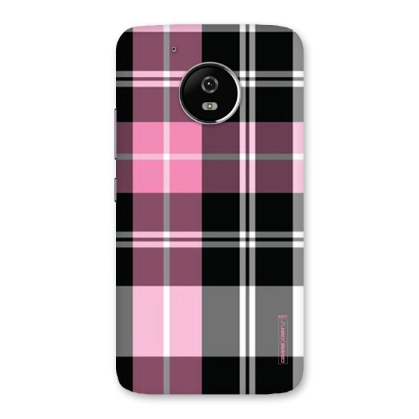 Pink Black Check Back Case for Moto G5