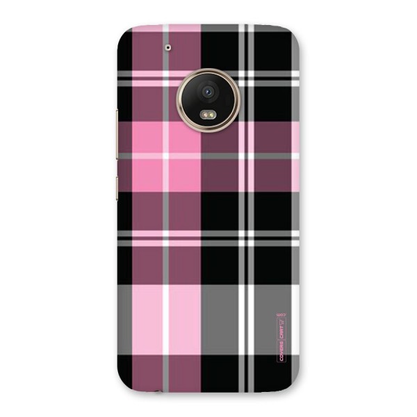 Pink Black Check Back Case for Moto G5 Plus