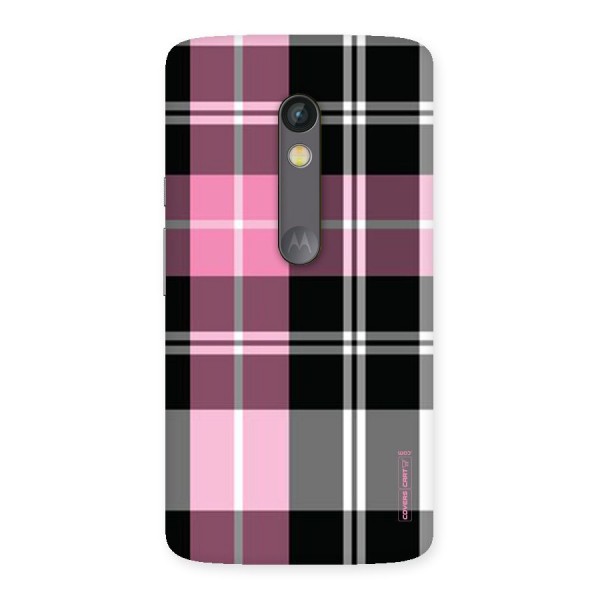 Pink Black Check Back Case for Moto X Play