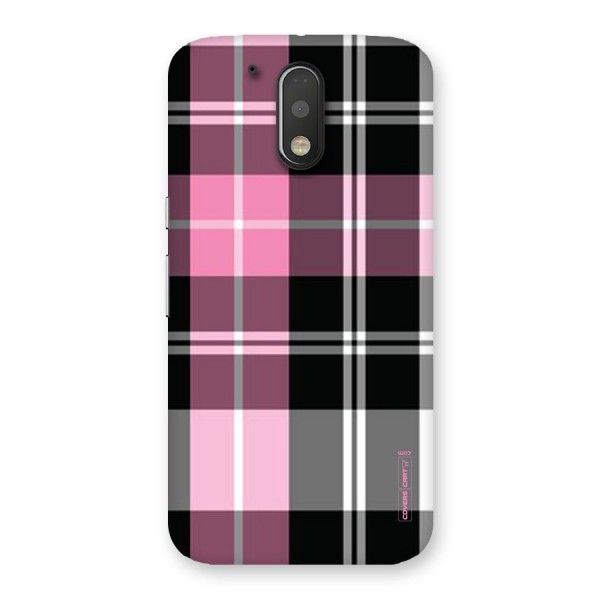 Pink Black Check Back Case for Motorola Moto G4