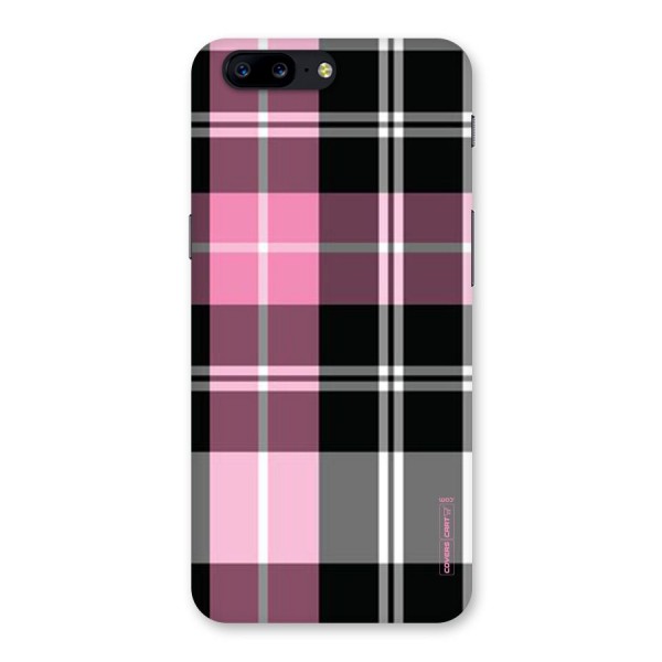 Pink Black Check Back Case for OnePlus 5