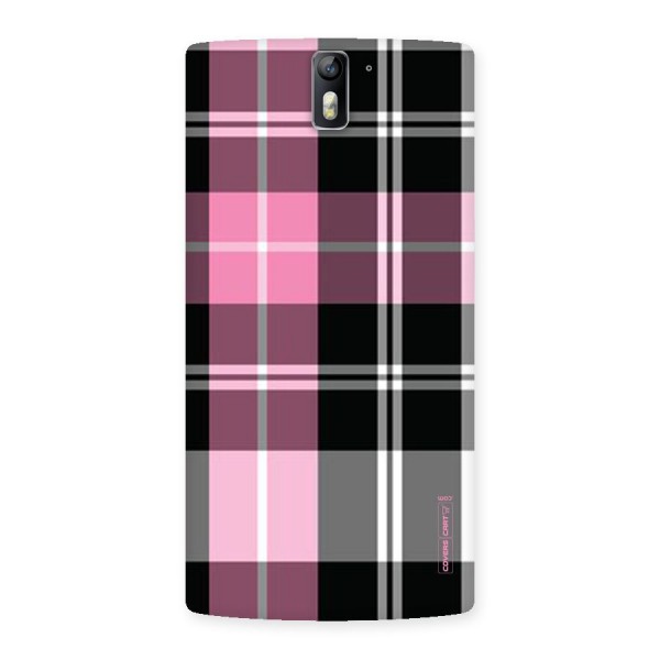 Pink Black Check Back Case for One Plus One