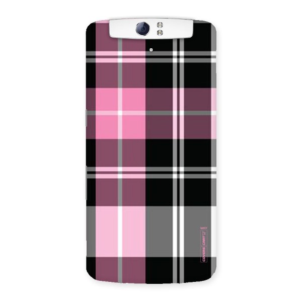 Pink Black Check Back Case for Oppo N1