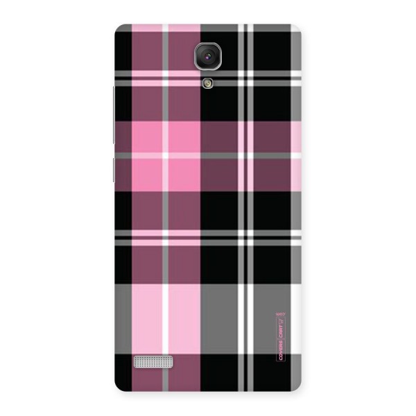 Pink Black Check Back Case for Redmi Note