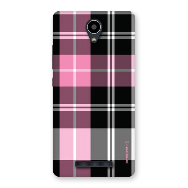 Pink Black Check Back Case for Redmi Note 2