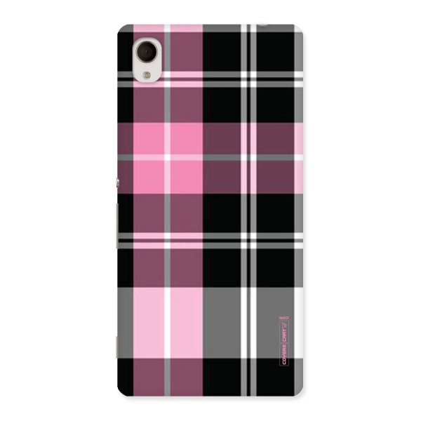 Pink Black Check Back Case for Sony Xperia M4