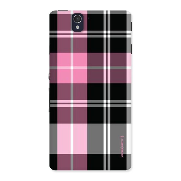 Pink Black Check Back Case for Sony Xperia Z