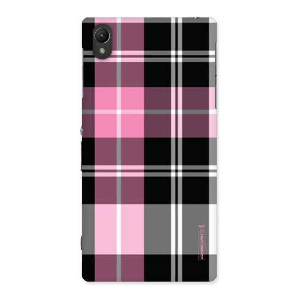 Pink Black Check Back Case for Sony Xperia Z1