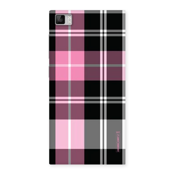 Pink Black Check Back Case for Xiaomi Mi3