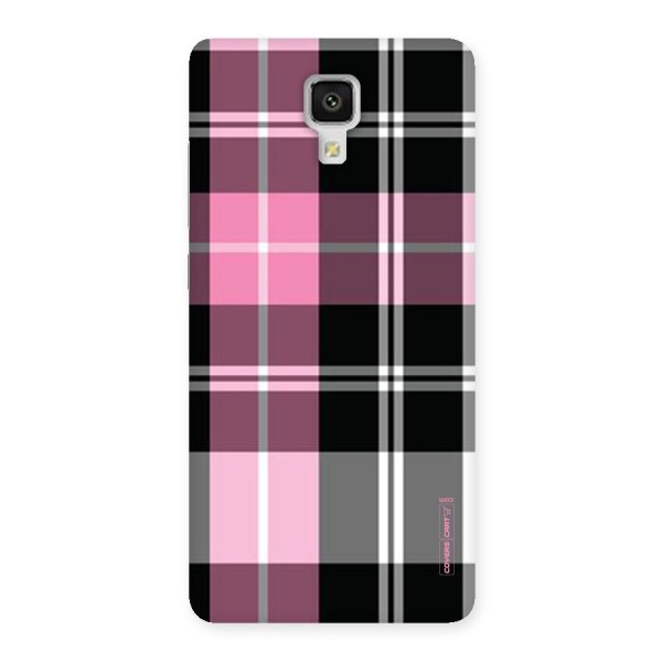 Pink Black Check Back Case for Xiaomi Mi 4