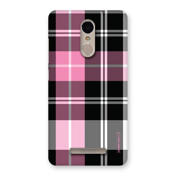 Pink Black Check Back Case for Xiaomi Redmi Note 3