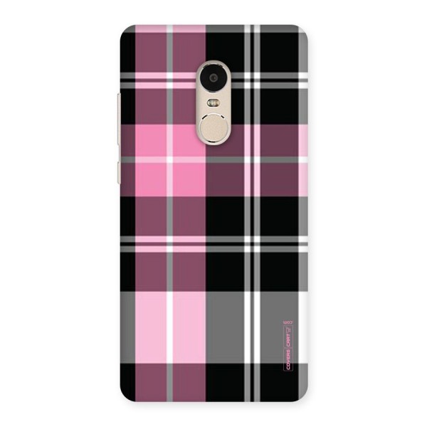 Pink Black Check Back Case for Xiaomi Redmi Note 4