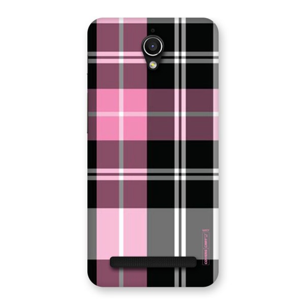 Pink Black Check Back Case for Zenfone Go