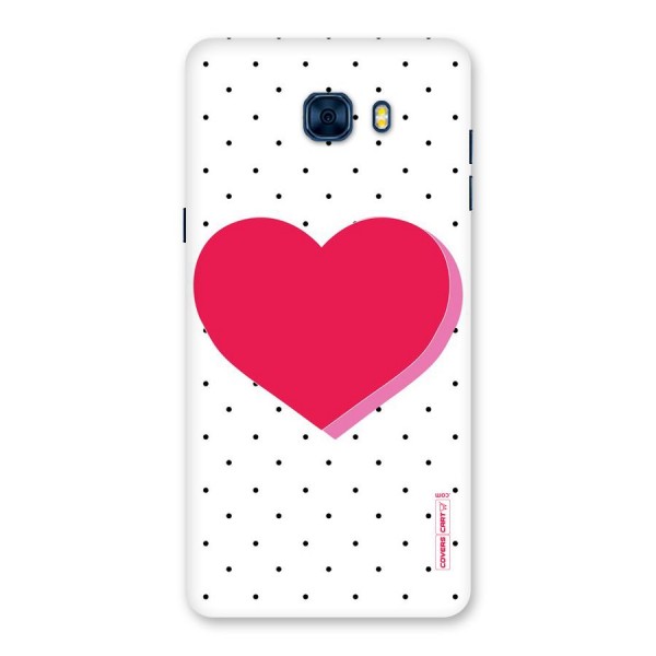 Pink Polka Heart Back Case for Galaxy C7 Pro