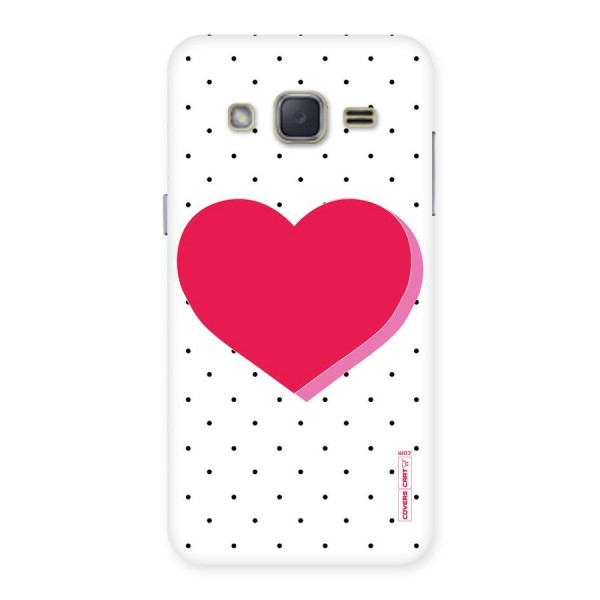 Pink Polka Heart Back Case for Galaxy J2
