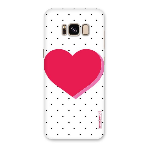 Pink Polka Heart Back Case for Galaxy S8