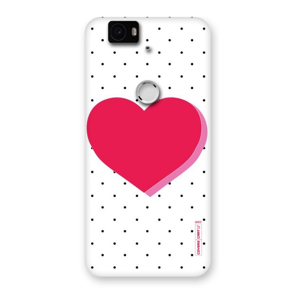 Pink Polka Heart Back Case for Google Nexus-6P