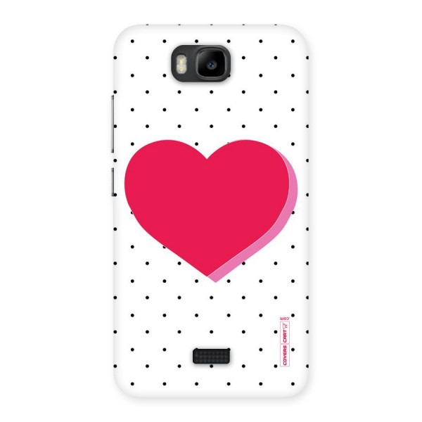Pink Polka Heart Back Case for Honor Bee