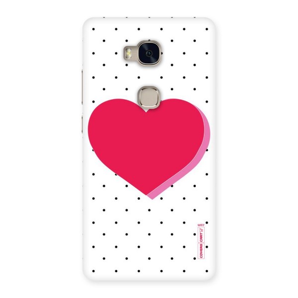 Pink Polka Heart Back Case for Huawei Honor 5X