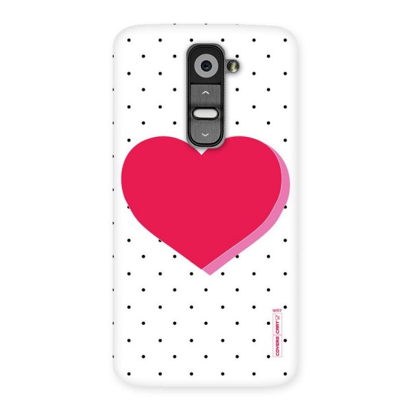 Pink Polka Heart Back Case for LG G2