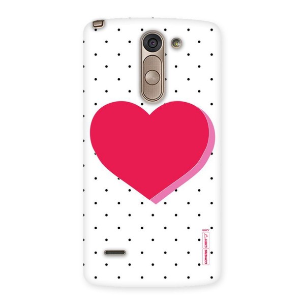 Pink Polka Heart Back Case for LG G3 Stylus