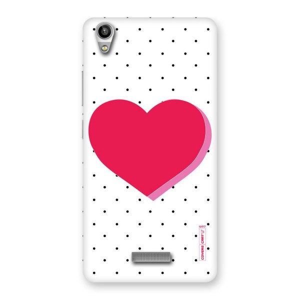 Pink Polka Heart Back Case for Lava-Pixel-V1