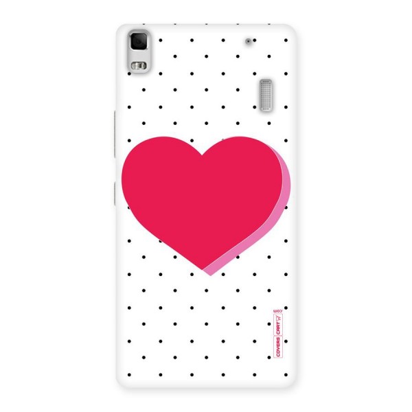 Pink Polka Heart Back Case for Lenovo K3 Note