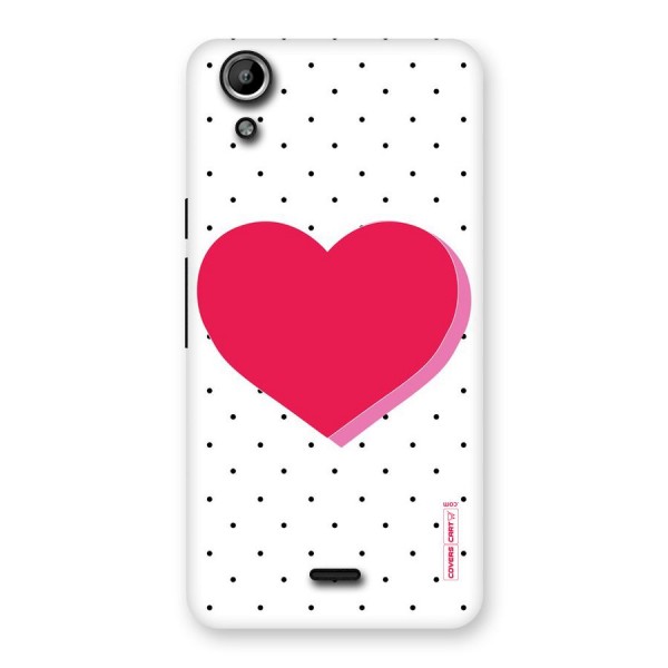 Pink Polka Heart Back Case for Micromax Canvas Selfie Lens Q345