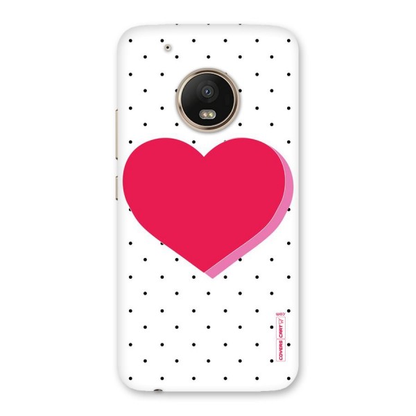 Pink Polka Heart Back Case for Moto G5 Plus