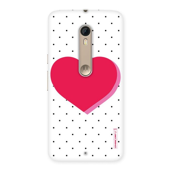 Pink Polka Heart Back Case for Motorola Moto X Style