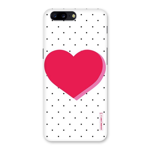 Pink Polka Heart Back Case for OnePlus 5