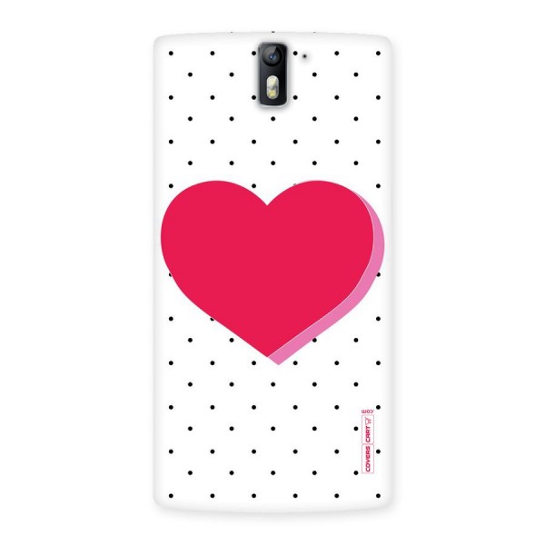 Pink Polka Heart Back Case for One Plus One