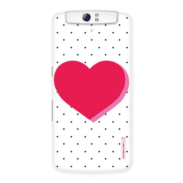 Pink Polka Heart Back Case for Oppo N1