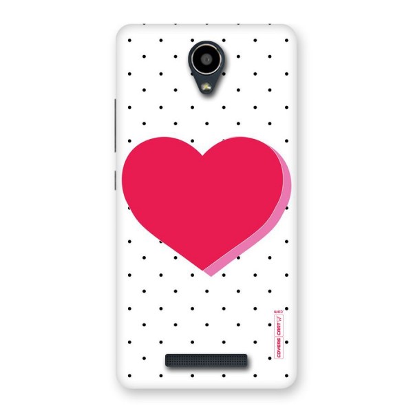 Pink Polka Heart Back Case for Redmi Note 2