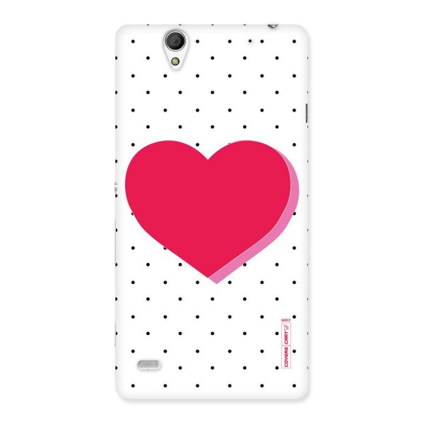 Pink Polka Heart Back Case for Sony Xperia C4