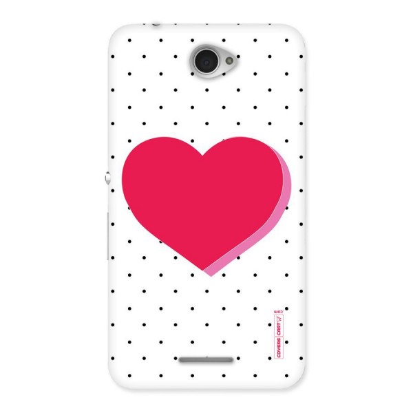 Pink Polka Heart Back Case for Sony Xperia E4