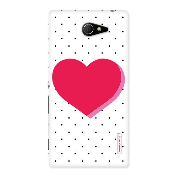 Pink Polka Heart Back Case for Sony Xperia M2