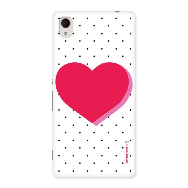 Pink Polka Heart Back Case for Sony Xperia M4