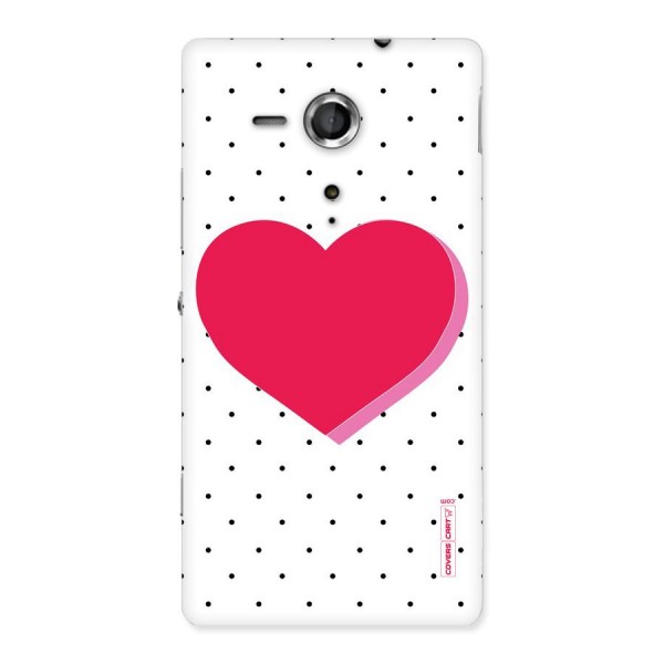 Pink Polka Heart Back Case for Sony Xperia SP