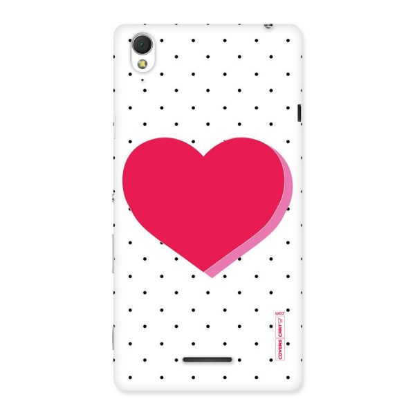 Pink Polka Heart Back Case for Sony Xperia T3