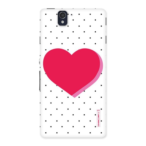 Pink Polka Heart Back Case for Sony Xperia Z