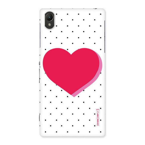 Pink Polka Heart Back Case for Sony Xperia Z1