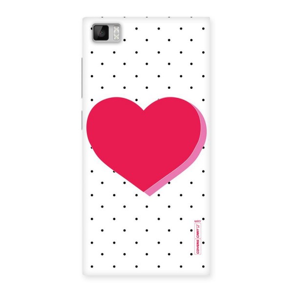 Pink Polka Heart Back Case for Xiaomi Mi3