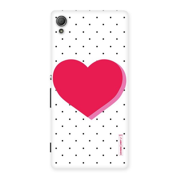 Pink Polka Heart Back Case for Xperia Z3 Plus