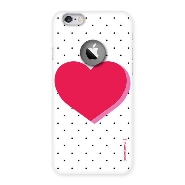 Pink Polka Heart Back Case for iPhone 6 Logo Cut