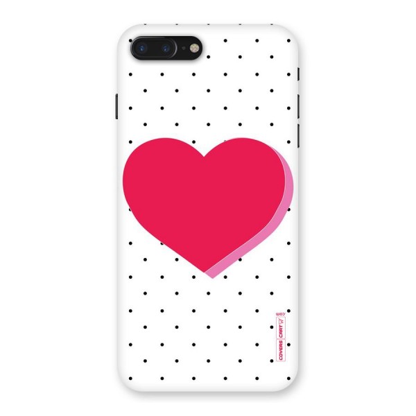Pink Polka Heart Back Case for iPhone 7 Plus